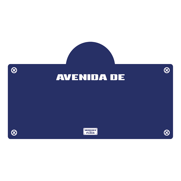 placa-calle-con-icono-avenida-de Placas de señalización personalizadas